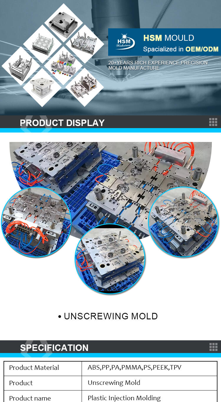 Two Shot Tooling Unscrewing 2K Double Die Mold Plastic Injection Mould manufacture