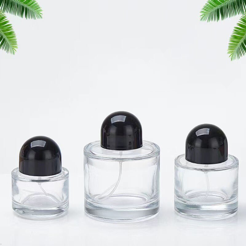 30ml 50ml 100ml Yuvarlak Cam Parfüm Şisesi Siyah Kaplı