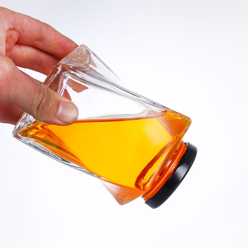 Twist crystal thickened honey glass jar 
