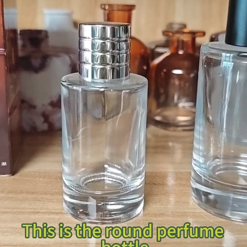 100ml Luxury Round Spray Cylinder Custom Glass Perfume Bottle