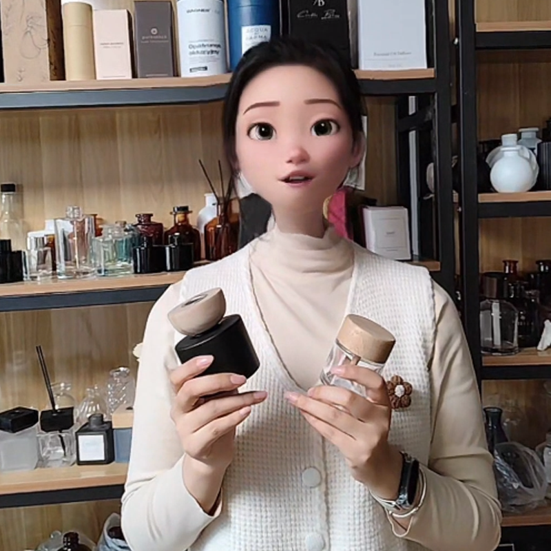 Round 150ml Fragrance Glass Reed Diffuser Bottle with Wooden Lid