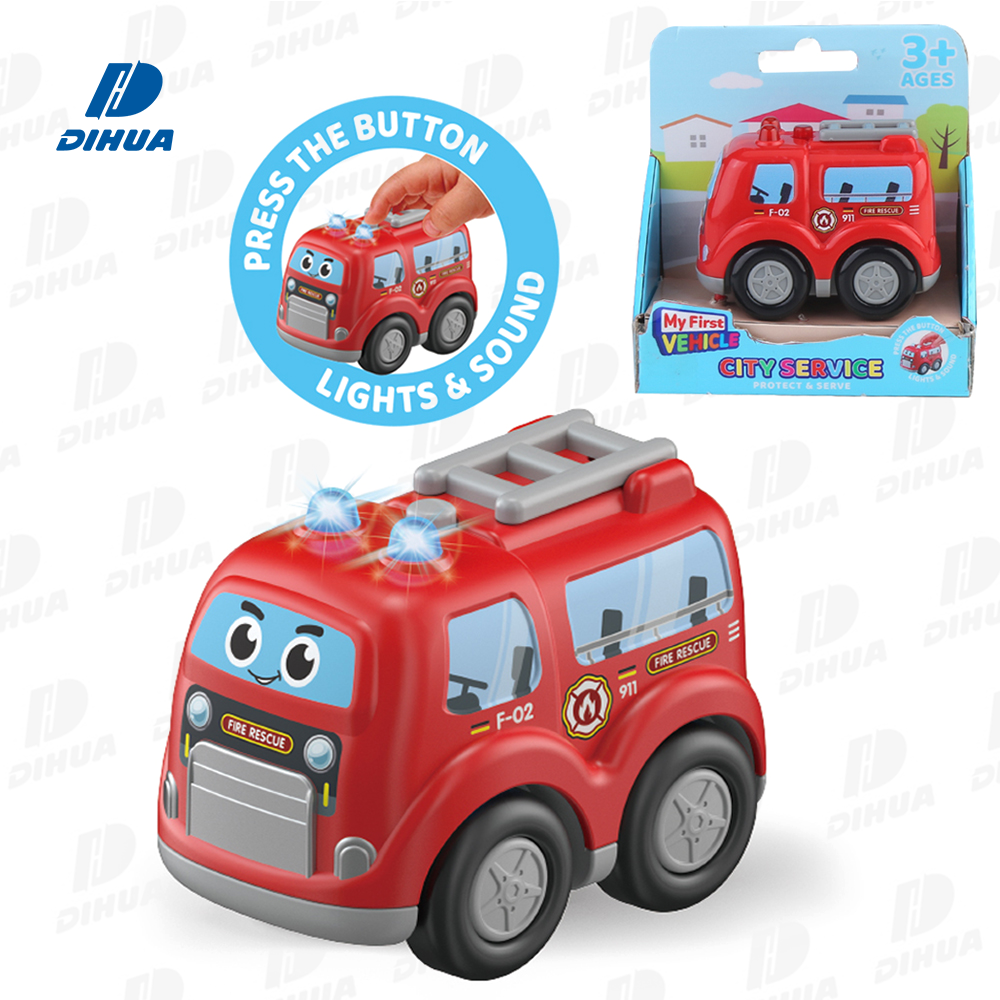 Mi Mini Coche de Rescate del Primer Servicio con Rueda Libre con Luz y Sonido para Bebés y Niños Pequeños, Juguete de Vehículo de Primer Intervención con Sirena