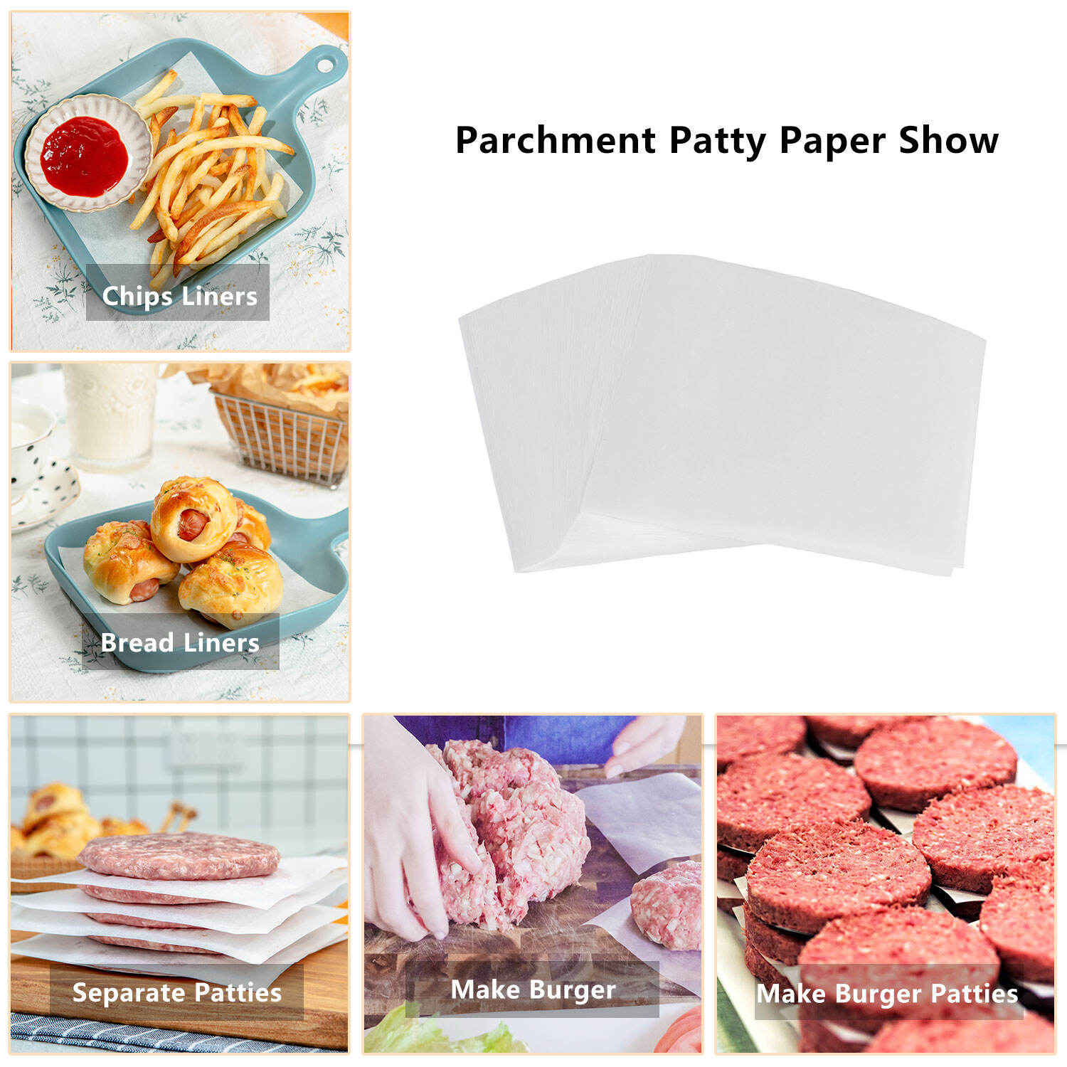 Non-stick Burger Patty Paper Squares supplier