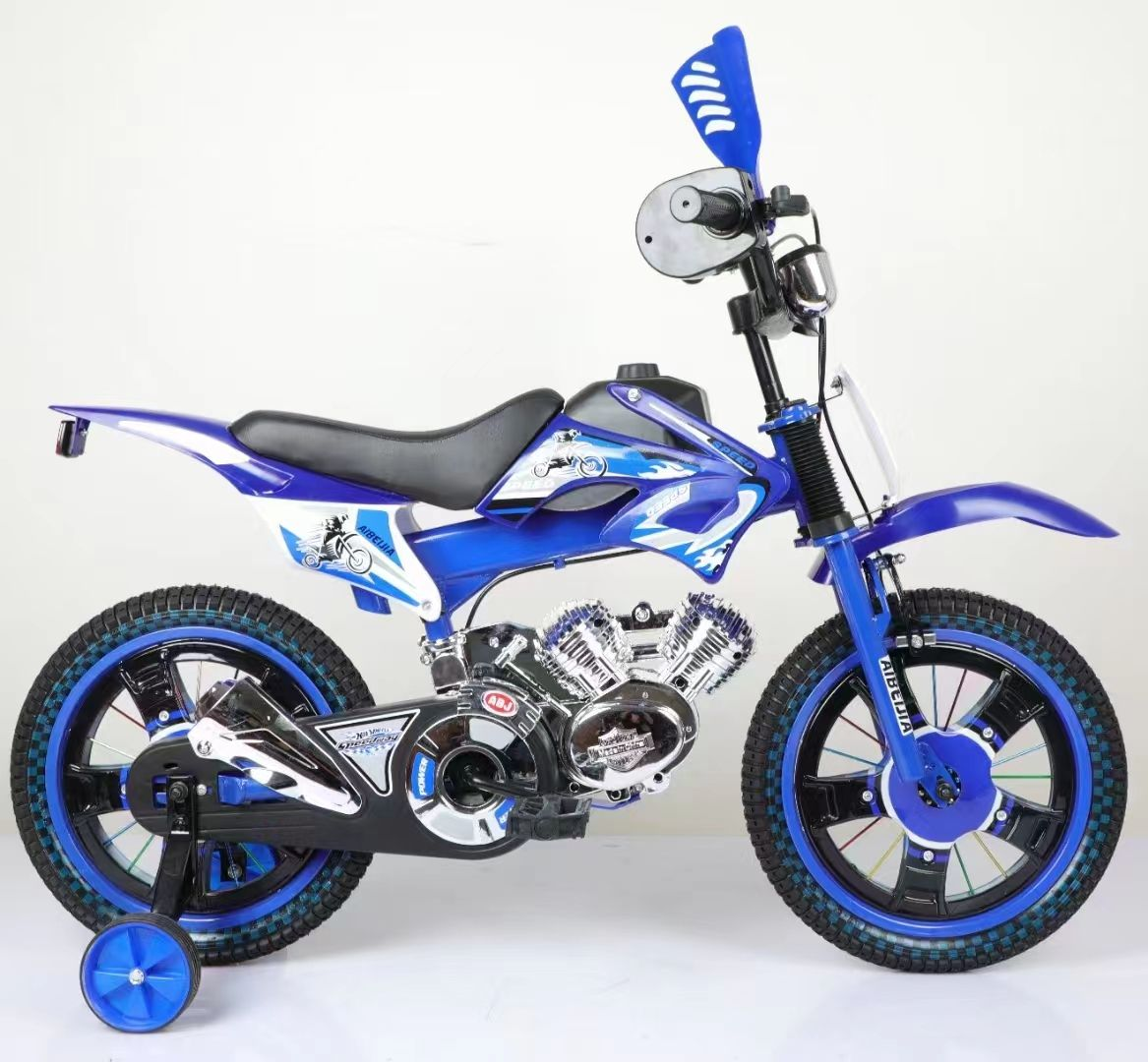 2025 Factory Direct 16-Inch Kids' Bike Cool Type Plastic Toy Motor Bike with 3 Wheels Direct Supply