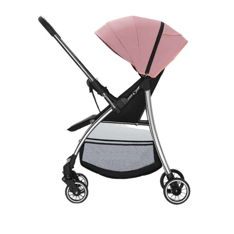 Lightweight Two-Way Baby Trolley Stroller with 4 Wheels Newborn Child Seat and Lie Portable Folding Travel System
