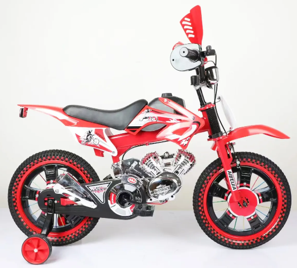 2025 Factory Direct 16-Inch Kids' Bike Cool Type Plastic Toy Motor Bike with 3 Wheels Direct Supply