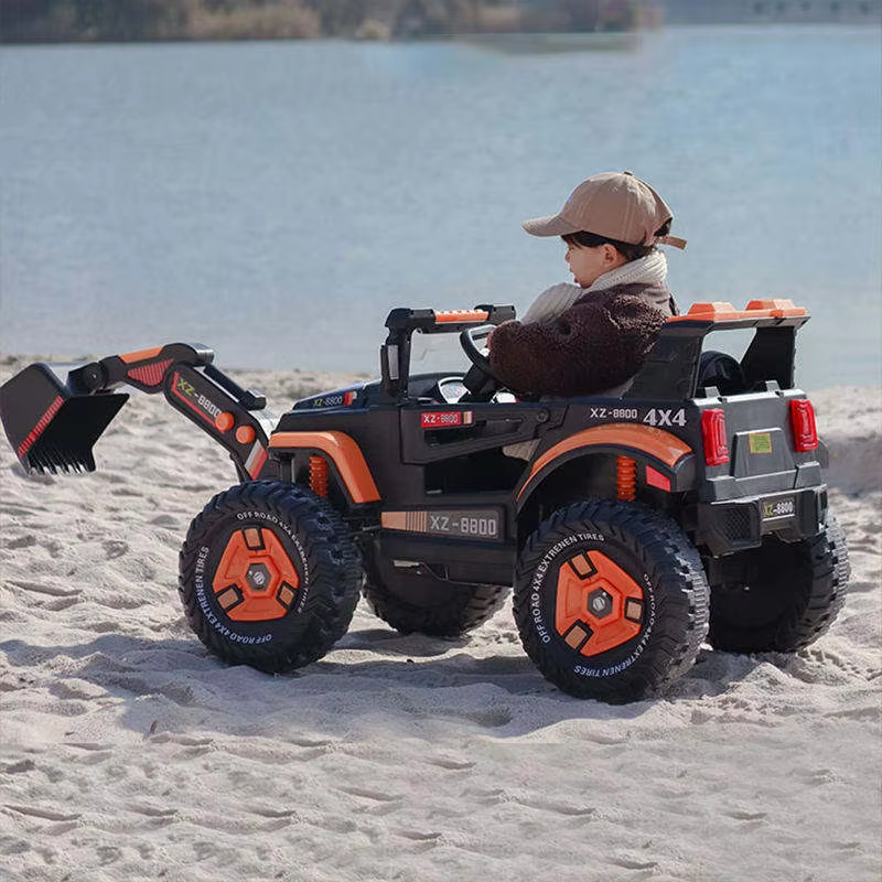 Wholesale 12V Battery Electric Excavator Ride-on Toy for Kids Children's Plastic Beach Excavator Car for Baby