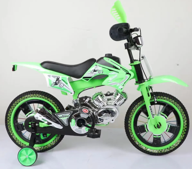 2025 Factory Direct 16-Inch Kids' Bike Cool Type Plastic Toy Motor Bike with 3 Wheels Direct Supply