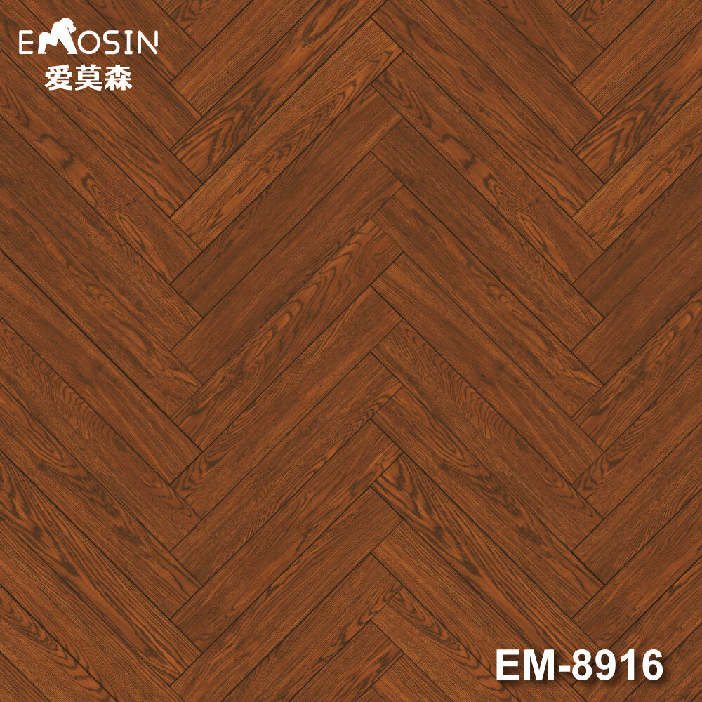 Lantai laminasi efek herringbone 12 mm