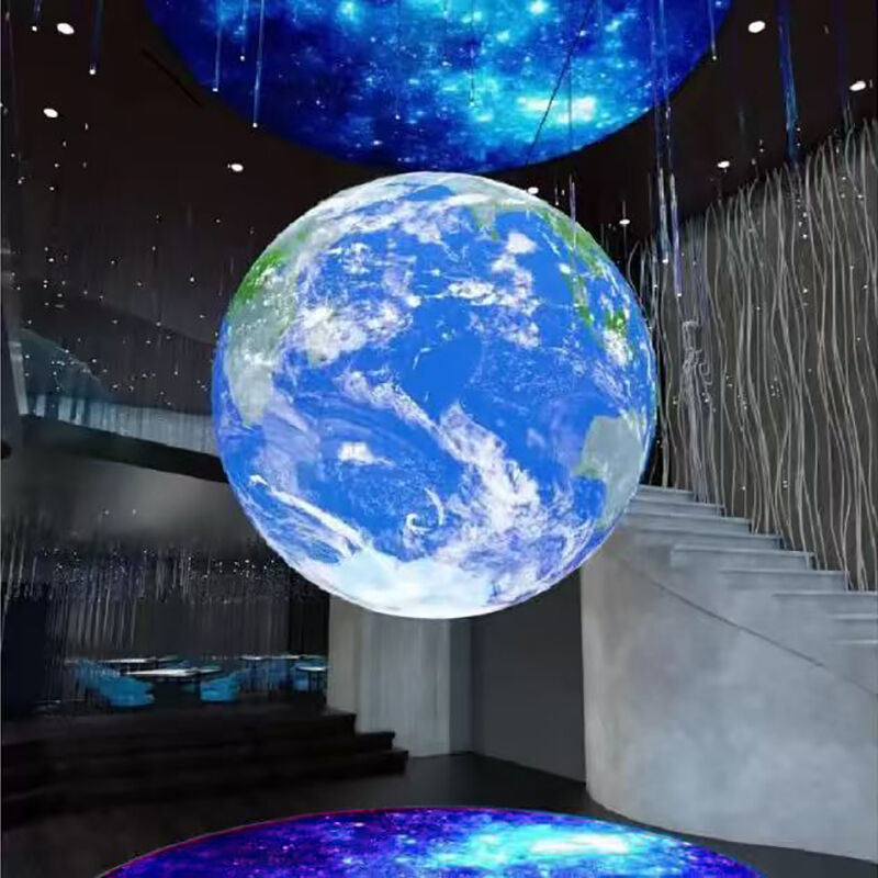 Creative indoor sphere LED screen installation for museum exhibitions and commercial events