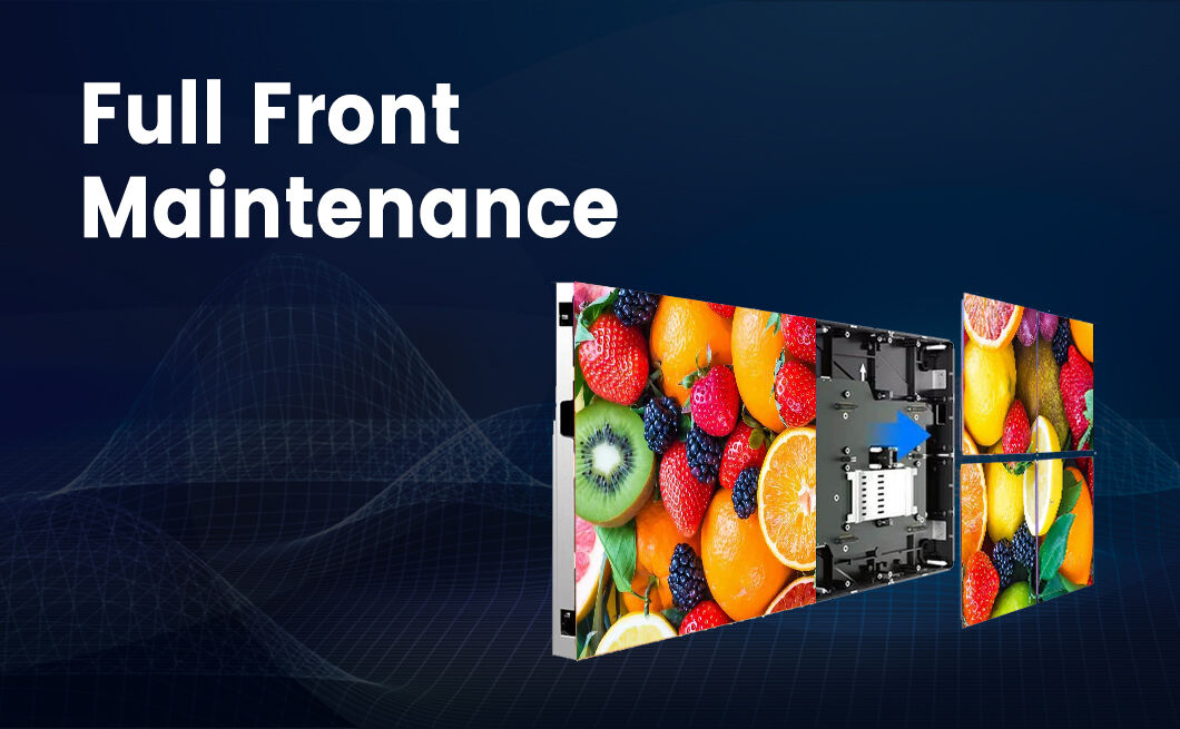 High-definition COB LED display with full front maintenance for wall-mounted control room solutions
