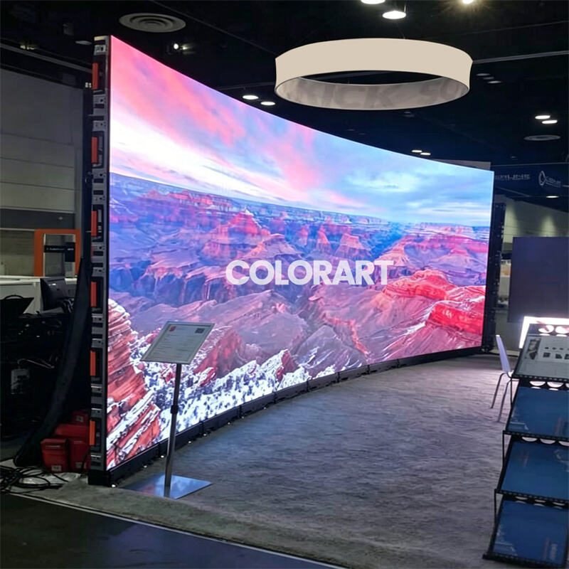 High-refresh-rate P2.6 indoor rental LED video wall used as a seamless stage backdrop for a premium corporate event