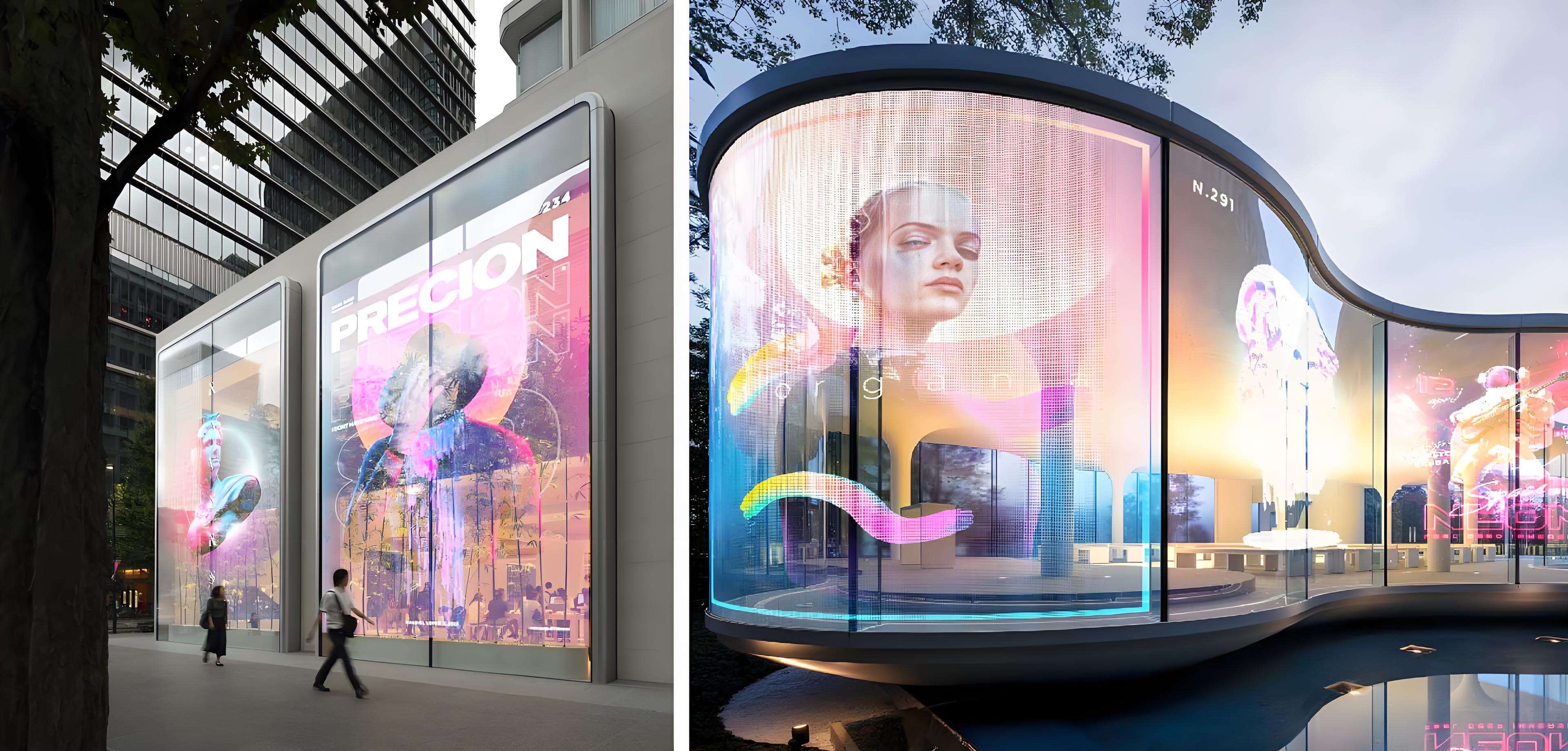 Ultra-Selkeä Läpinäkynen LED-Näytteenkiilto Modernille Arkkitehtuurile