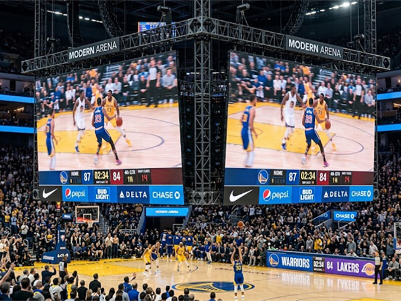 marcador LED personalitzat de 360° per a pista de bàsquet: estudi de cas d’arena
