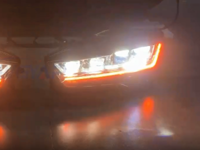 Audi headlight lighting test