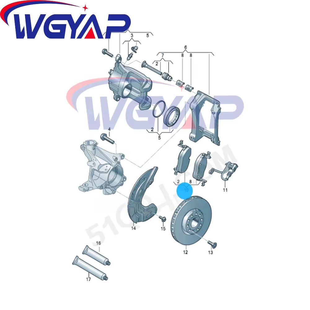 WGYAP OEM1ED 698 151 B/C Ceramic Front Brake Pads Semi-Metallic for Volkswagen Unyx Seat Tavascan (CUPRA) Models New Condition