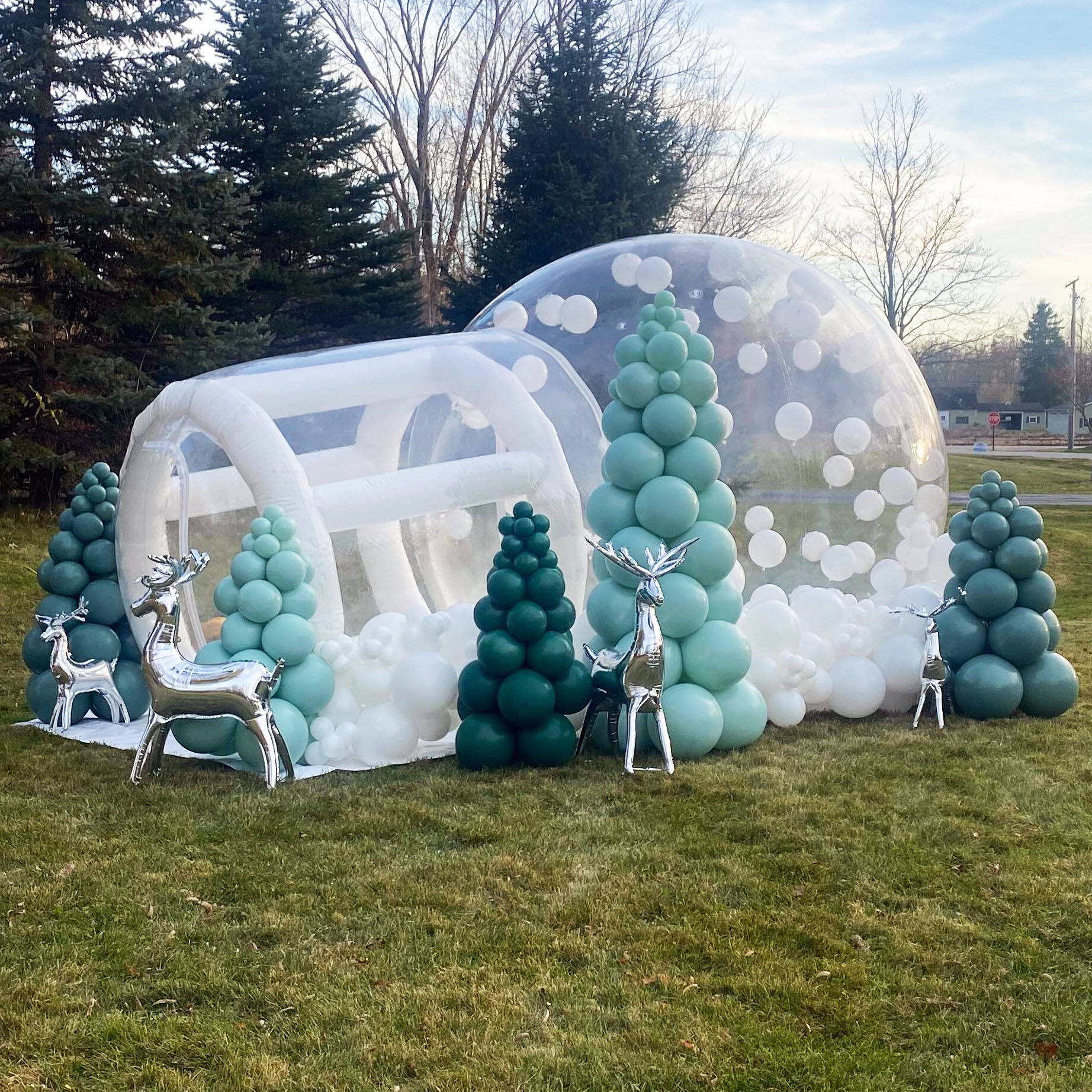 Small inflatable bubble house