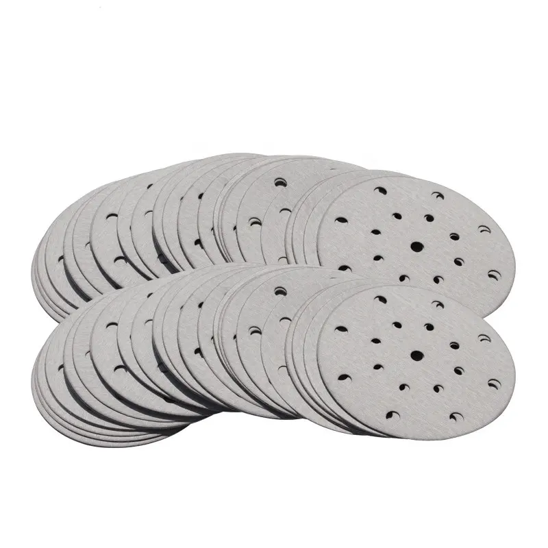 150mm 6inch White Coated Calcined Aluminum Oxide Sanding Disc Round Abrasive Papers for Furniture Wood Paint