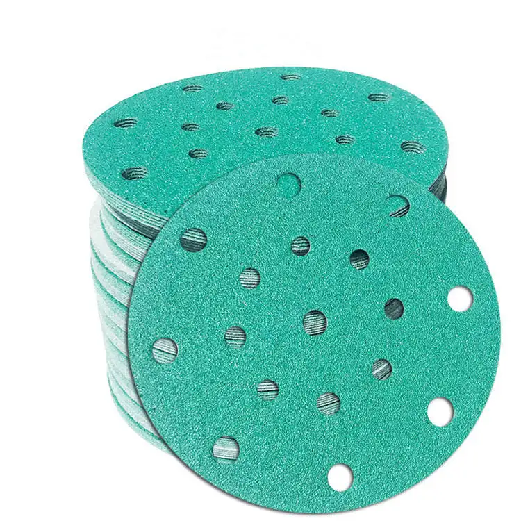 6 inch orbital sand paper Hook and Loop Sanding Discs Abrasive Green Film Sandpaper for Random Orbital Sande