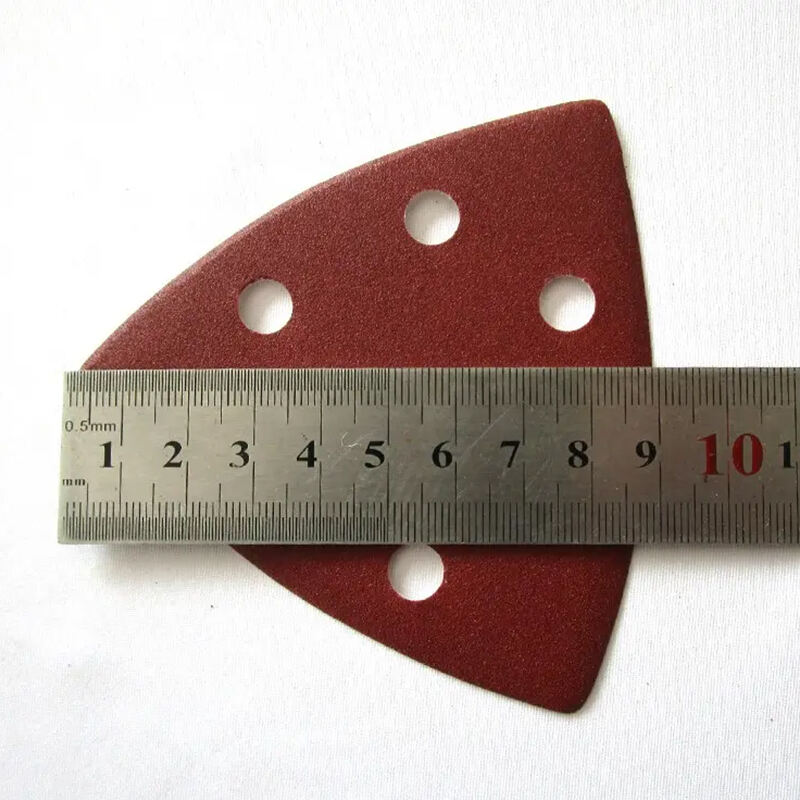 PANGEA Sanding Sheets 9090mm 6 Hole Triangle Sandpaper Aluminum Oxide Hook & Loop Abrasive Sanding Disc For Wood Sanding