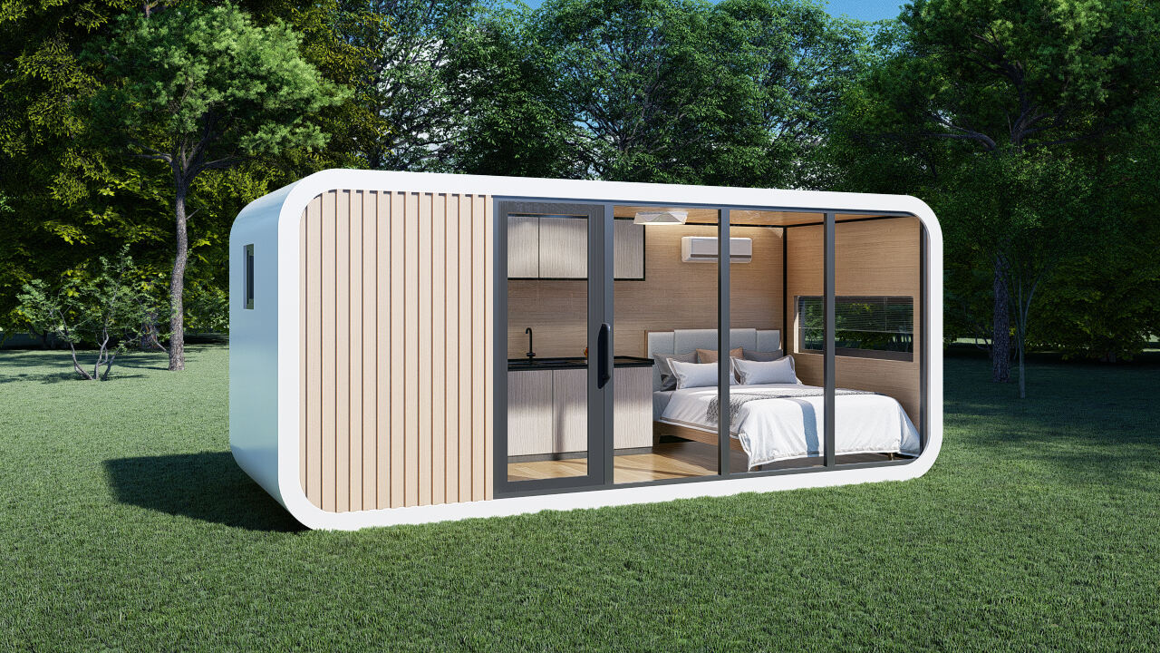 20 pés modulares pré-fabricados, pequenas casas, contêiner, escritório portátil, apple home pod, cabine móvel de maçã