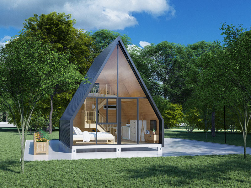 2 Storey 35m2 2Bedroom 1 Bath 1 kitchen 1living room A Frame House