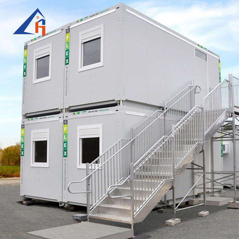 Mobile quick asseble earthquake 2-Story flat pack container homes in backyard for rent