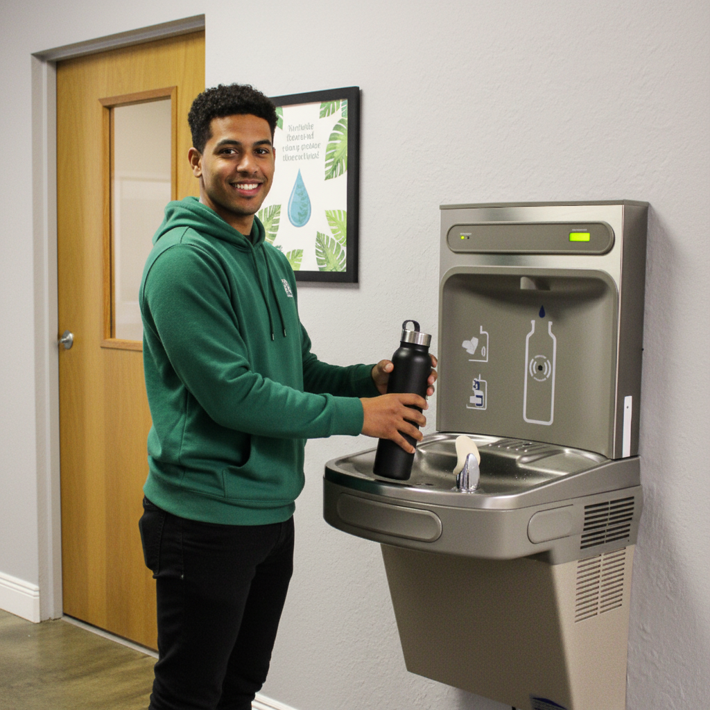 krajowy bezpośredni montowany na ścianie fontanna do picia z funkcją wypełniania butelek