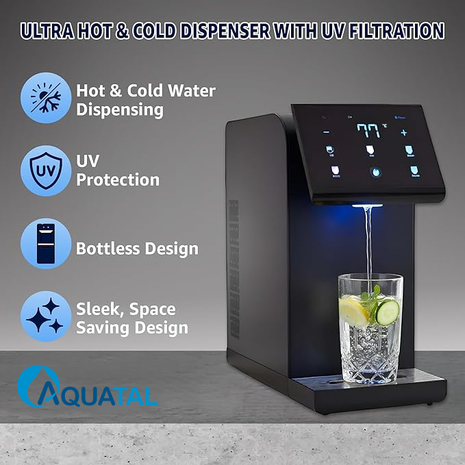 Ultra Hot &, Cold Dispenser With Uv Filtration