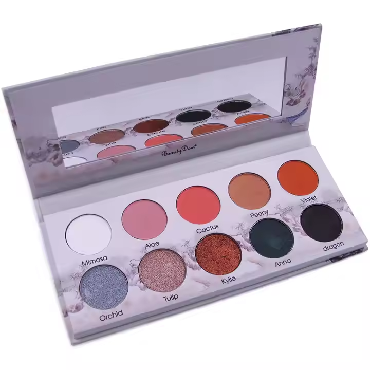 Beautifully Packaged 10-Color Promotional Loose Pigment Glitter Eyeshadow Palette