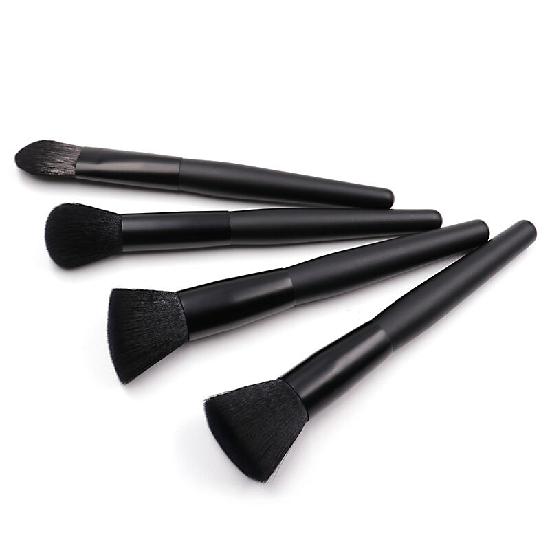 Pinceau de maquillage noir avec poils denses pour un maquillage précis RTS-001