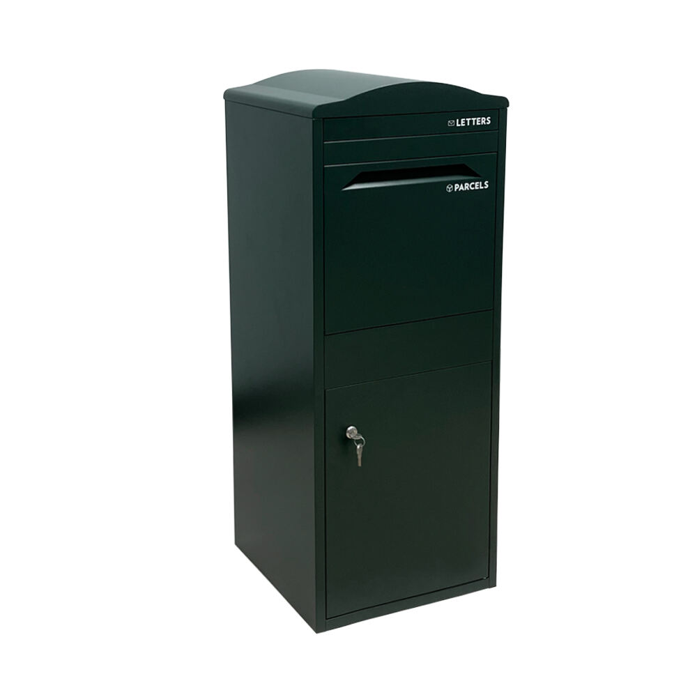 3007B Caja de Paquetes Acceso Frontal Verde Oscuro con Techo Curvo Frontal