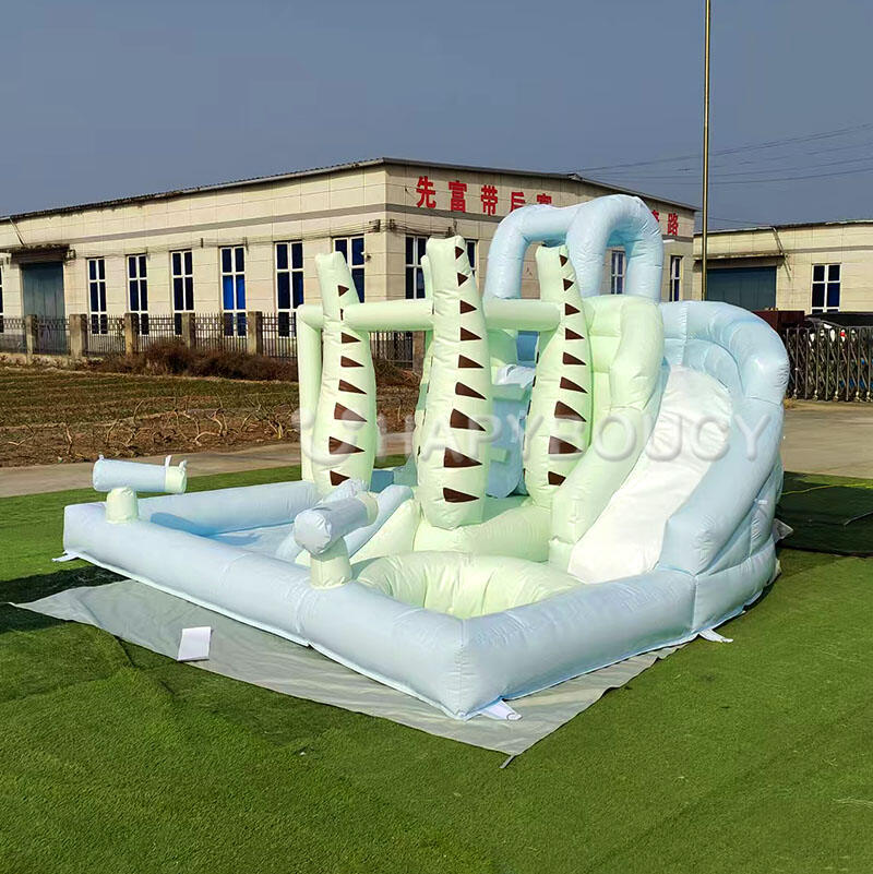 Inflatable Bouncers Water Splash Pool Pastel Green Bounce House Water ...