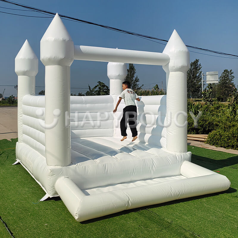 10x8ft White Castle Jump House Luxury Inflatable White Bounce House Castle With Ball Pit for Kids