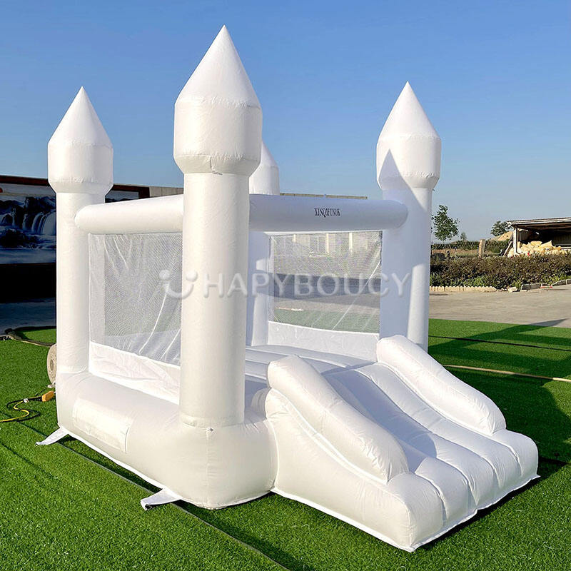 Mini White Inflatable Bounce House Toddler Small PVC Indoor Bouncer with Blower