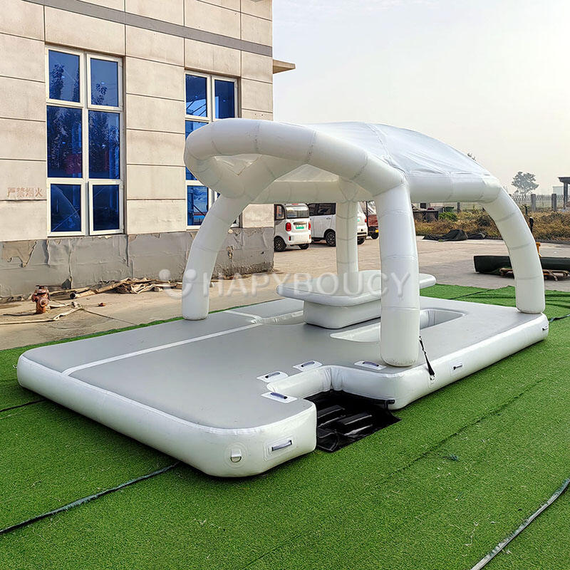 Custom Design Party Inflatable Island Raft Platform Bar Floating Dock ...