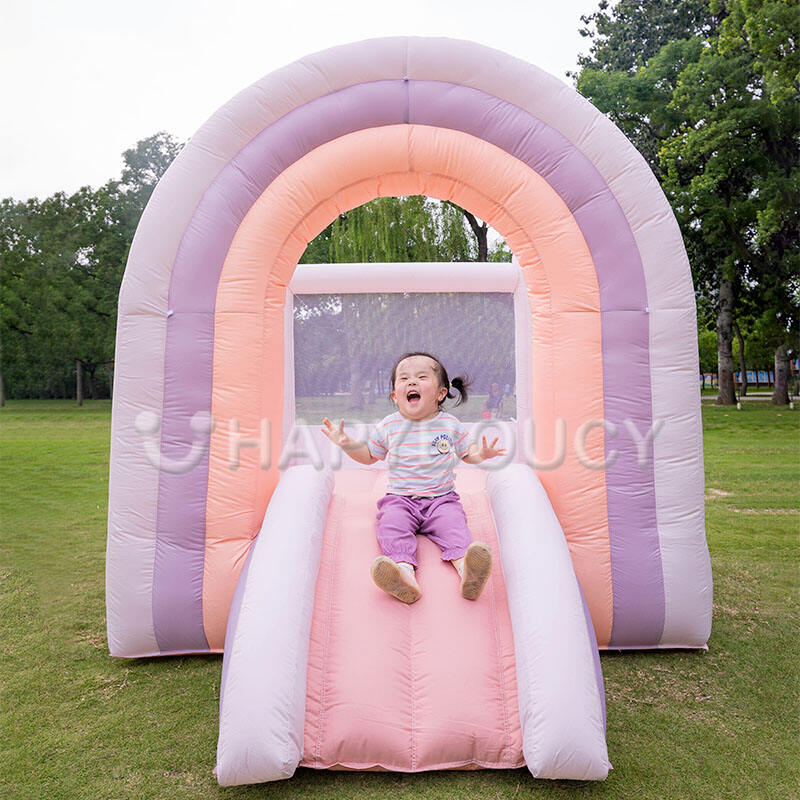 Ready to Ship Oxford Rainbow Inflatable Bouncy House Bouncer for Kids