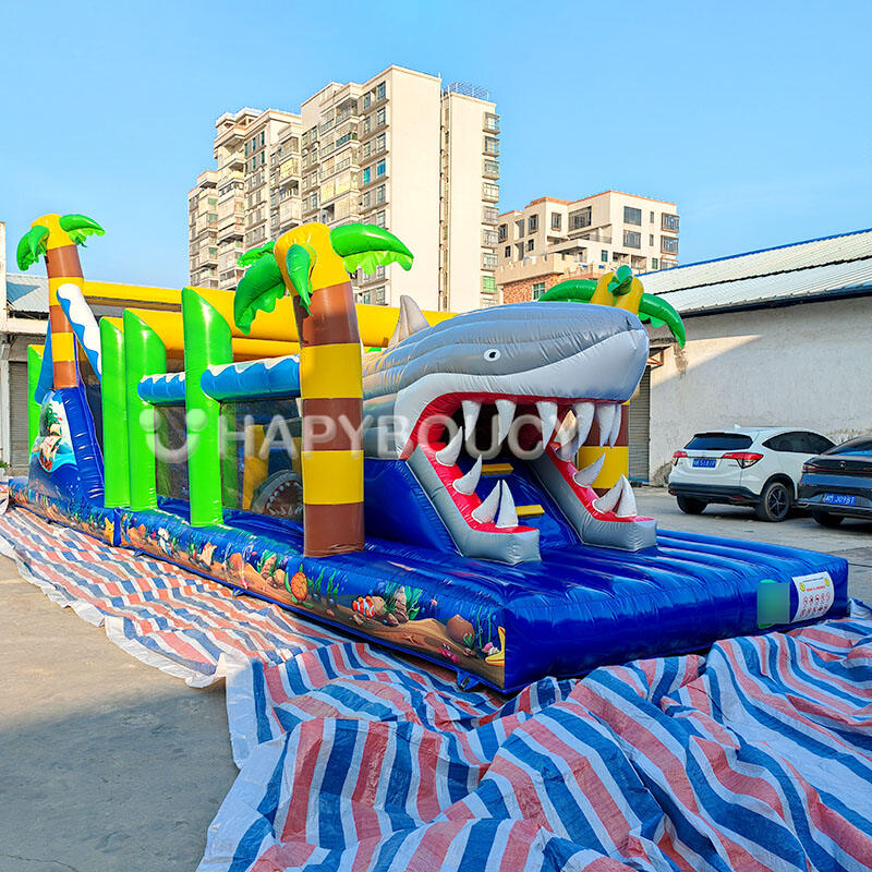 45ft x 11 ft Commercial PVC Shark Inflatable Bounce Castle Slide ...