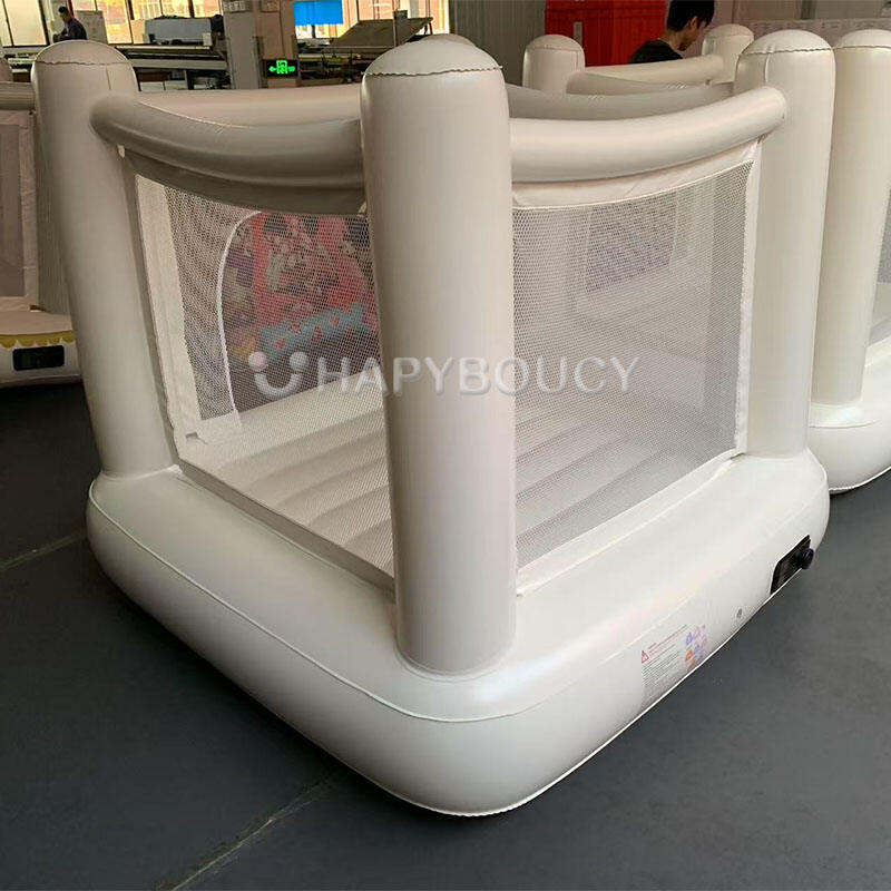 Mini White PVC Inflatable Bounce House Small Silent Jumping Castle for ...