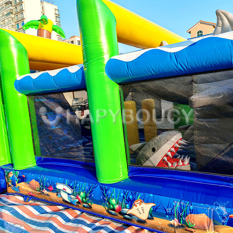45ft x 11 ft Commercial PVC Shark Inflatable Bounce Castle Slide ...