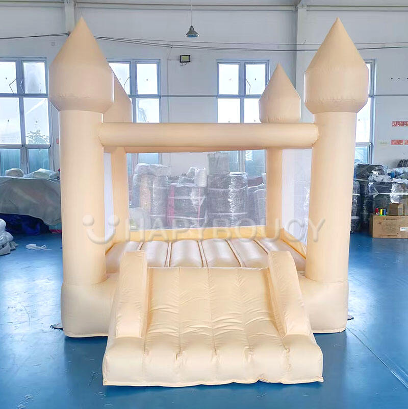 Small Inflatable Castle Beige Color Bounce House Indoor Pastel Jumping Castle PVC Beige Inflatable Bouncer