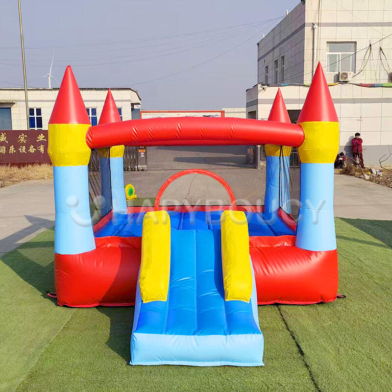 Colorful PVC Bouncy Castle Air Bounce Kids Small Bounce Houses Indoor Bouncy Castle with air Blower for Toddler