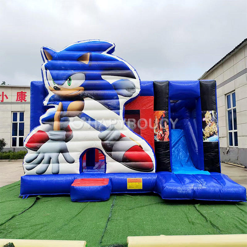 Custom Size Sonic Bounce House with Slide Sonic Kids Bouncing Castle Sonic Inflatable Jumper