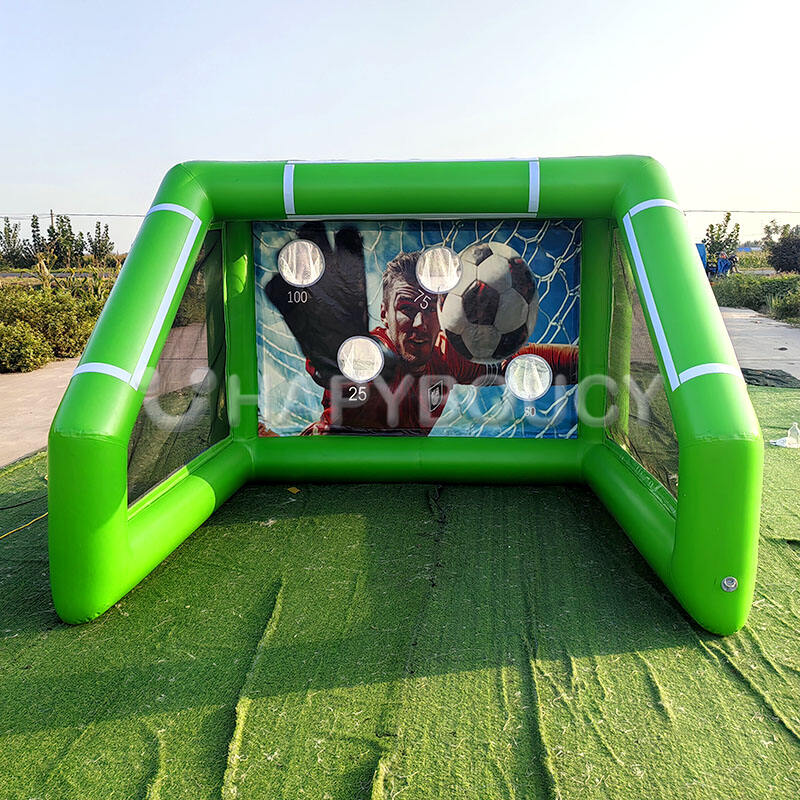 Airtight PVC Carnival Sport Football Toss Game Soccer goal Inflatable Football Target with Air Pump