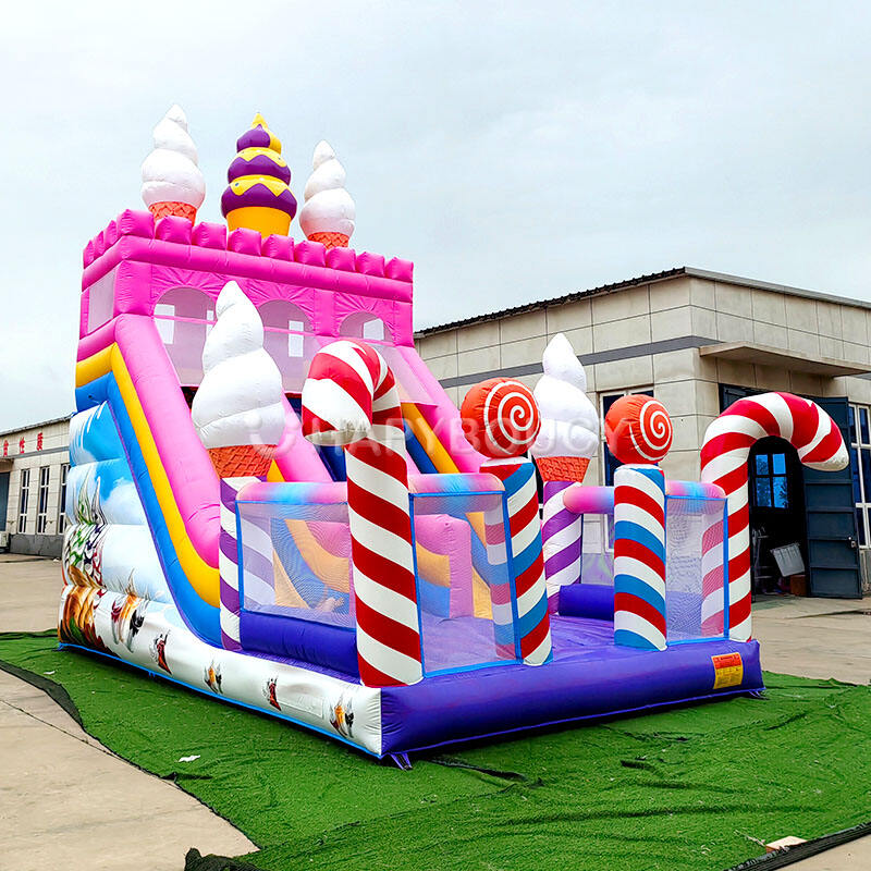 Factory Bouncing Castle Commercial Inflatable Candyland Bouncy Slide Combo Fun for Kids Sweet Candy Inflatable Slide Bouncer