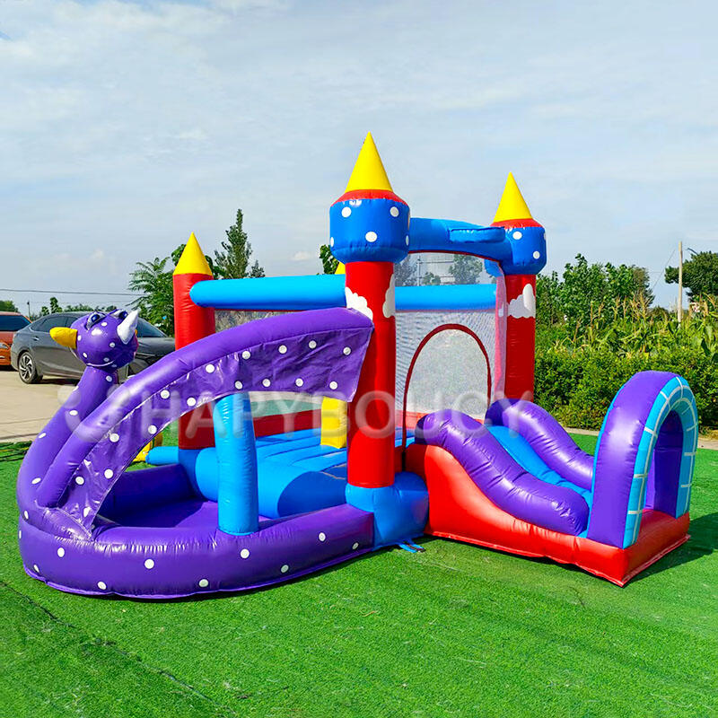 Manufacturer Commercial PVC Dragon Bouncy Castle with Slide and Ball ...