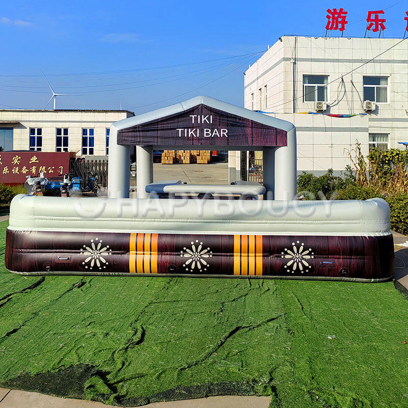 Factory Giant Water Swimming Pool Inflatable Pool Bar with Sofa Floating Inflatable Tiki Bar Pool for Sale