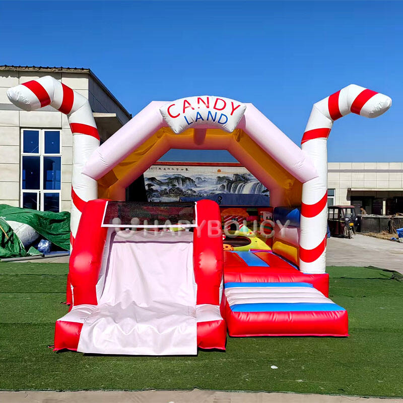 Sweet Candy Land Bounce House with Slide Combo Sugar Shack Bouncy Castle Inflatable Trampoline