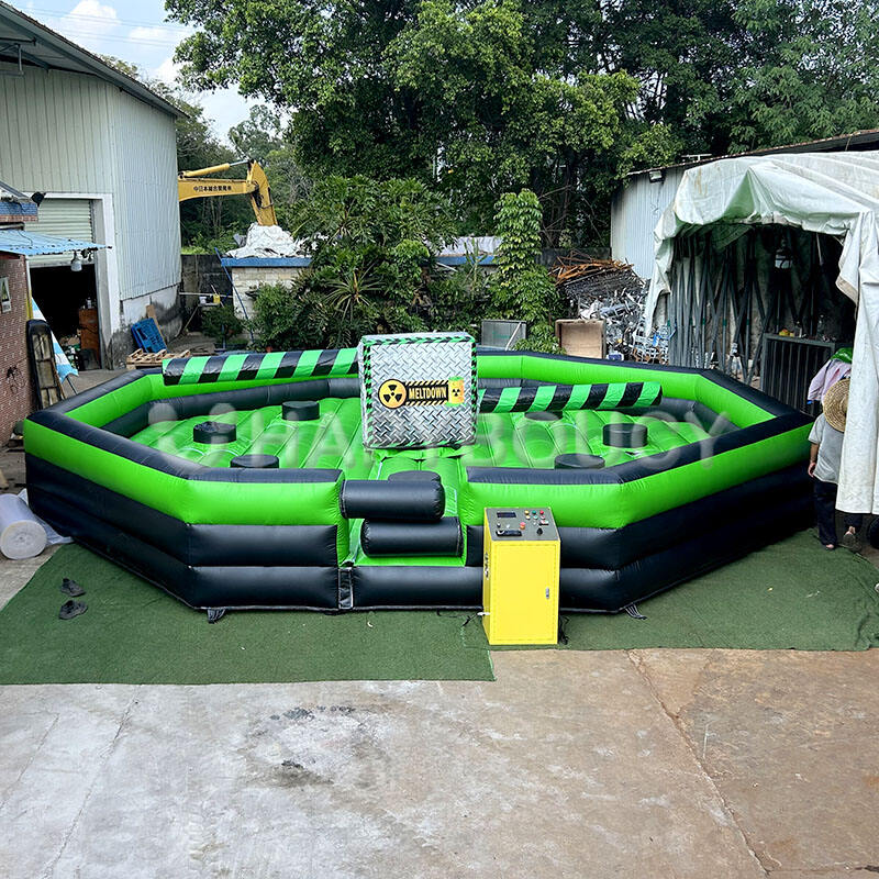Factory Meltdown Sweeper Machine Toxic Meltdown Game Inflatable Meltdown Wipe Out Inflatable for Sale