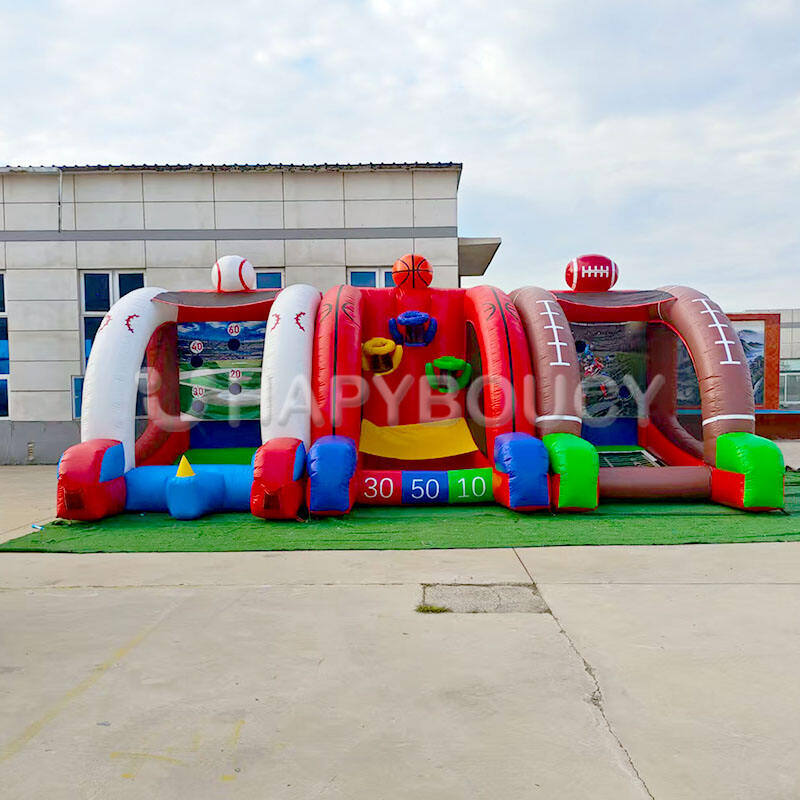Outdoor Party Rental Inflatable Carnival Games Inflatable Football Basketball Target Game Rental Game Throwing Toss
